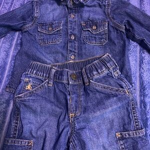 GAP Baby Blue Denim Jacket and Pants